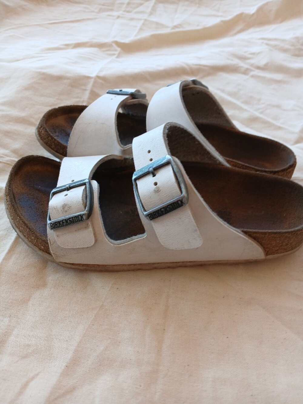 Birkenstock Kids Arizona Sandals – White Birko-Flor, EU 32 / US 1–1.5